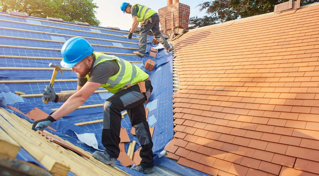 Roofers Repairing Residential Roof